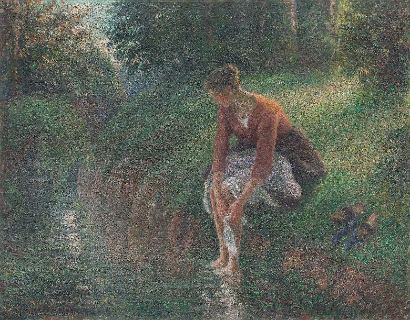 Камиль Писсарро - Женщина, омывающая ноги в ручье